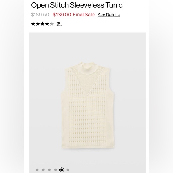 Club Monaco Open Stitch Sleeveless Tunic - Picture 9 of 9